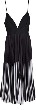 Jijil Black Ombre Transition Pleated Midi Dress