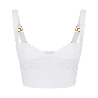 Elisabetta Franchi Technische Stof Top - Dames - Tops zonder mouwen - Wit - S - Tops