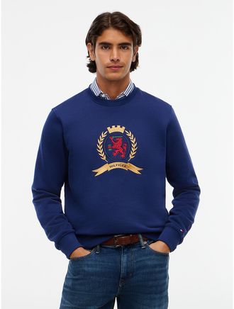 Tommy Hilfiger Mens Embroidered Crest Logo Sweatshirt - Preppy Navy - XXXL