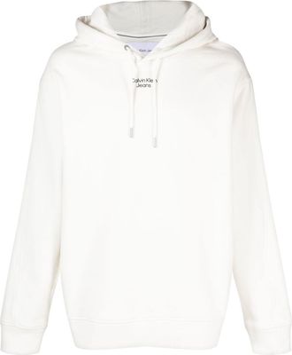 Calvin Klein Jeans stacked logo cotton hoodie - men - Cotton - S - White