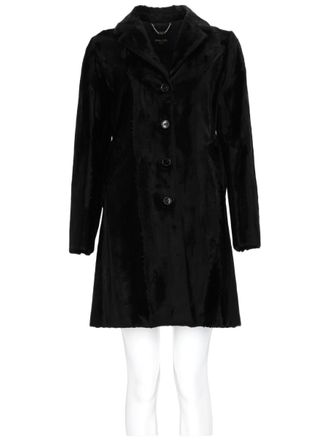 Palt&ograve; Tailored Black Coat with Classic Collar and Button Details
