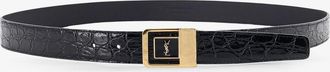 Saint Laurent Cintura LA 66 in pelle goffrata coccodrillo - SAINT LAURENT - gender_Man