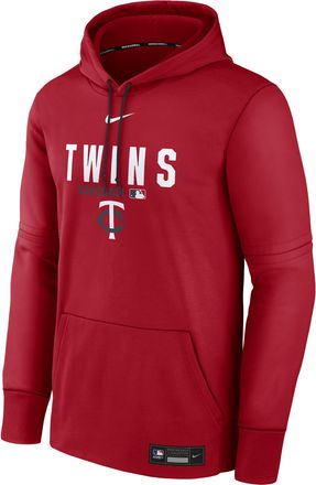 Nike Mens Minnesota Twins Authentic Collection Nike Therma MLB Pullover Hoodie in Red | NAC3162NTIS-RMG