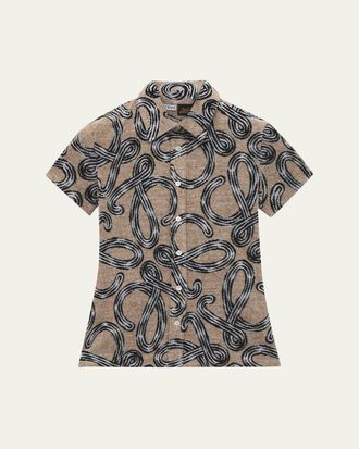 Loewe x Paulas Ibiza Cotton-Blend Large Logo Buttoned Shirt
