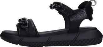 Elena Iachi E-2833 Fluid Sandaal - Dames - Sandalen - Zwart - 36 EU - Leer - Schoenen