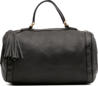 Gucci Pre-owned Womens Medium Pebbled Calfskin Soho Boston Bag - Black Leather - One Size