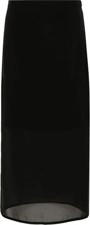 Sportmax Amico Midi Rok - Dames - Midirokken - Zwart - S - Leer - Rokken