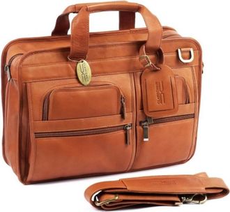 Claire Chase 149E-saddle Slimline Executive Briefcase - Saddle