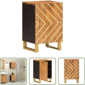 vidaXL vidaXL Mobile in legno di mango - Mobiletto da Bagno Marrone e Nero 38x33,5x58 cm Legno di Mango