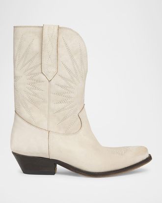 Golden Goose Wish Star Embroidered Suede Cowboy Boots