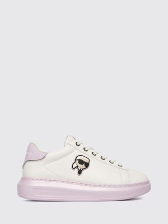 Karl Lagerfeld Sneakers basse in pelle di vitello con stampa grafica e punta tonda