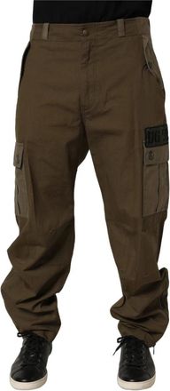 Dolce & Gabbana Rechte Cargobroek met Middelhoge Taille - Heren - Straight fit broeken - Bruin - M - Katoen - Broeken