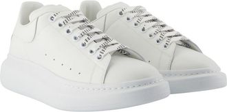 Alexander McQueen Mens Oversized Leather Sneaker White Calfskin