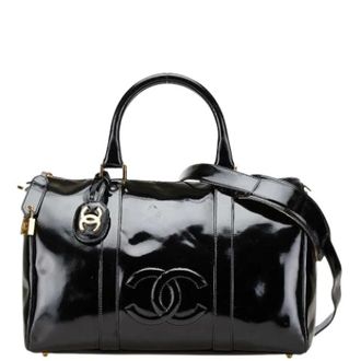 Chanel Pre-owned Leather chanel-bags - Dames - Pre-owned - Zwart - Maat: ONE Size Leer