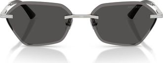 Jimmy Choo London Abby 58mm Irregular Sunglasses in Silver /Dark Grey at Nordstrom