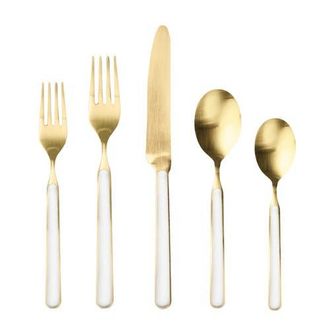 Mepra Fantasia Ice Gold Flatware Set - 5 Pieces in Porcelain at Nordstrom