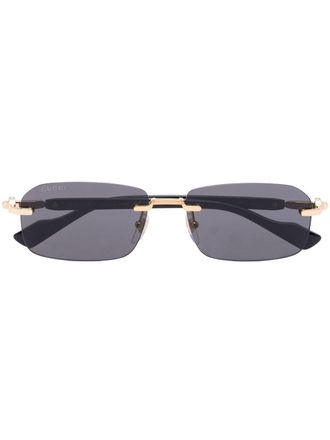 Gucci rimless rectangle-frame sunglasses - Black