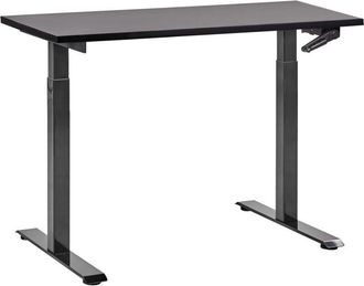 Beliani Beliani - Escritorio De Altura Regulable Manualmente Oficina Moderna Patas Cuadradas 120 X 72 Cm Tablero Negro Soporte De Acero Negro Destines