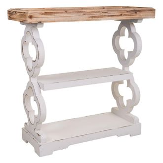 Wanderlust Deco Wanderlust Deco - Recibidor De Madera Tallada Blanco 80x36x83