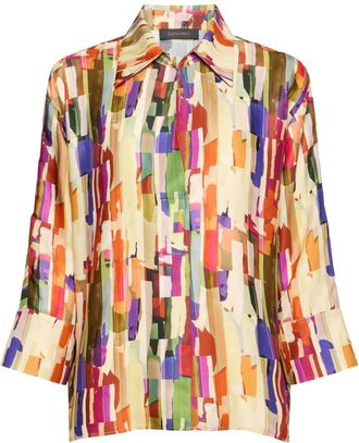 Elena Miro 001 Polo - Dames - Blouses - Veelkleurig - L - Denim - Overhemden