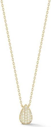 Glaze Jewelry Pav&eacute; Cubic Zirconia Oval Pendant Necklace in Gold at Nordstrom Rack