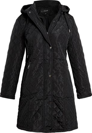 SS7 Womens Quilted Coat Plus Size 18 20 22 14 16 Black