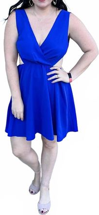 Entro Short Open Back Dress In Royal Blue