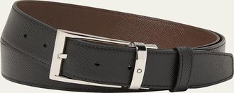Montblanc Trapeze Reversible Saffiano Leather Belt