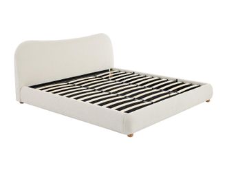 Vente-Unique Canap&eacute; abatible de 180 x 200 cm - Tela boucl&eacute; - Beige - VANARI