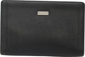 Burberry Black Leather Clutch Bag (Pre-Owned)