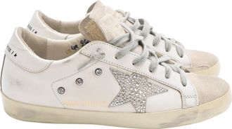 Golden Goose Super-Star Sneakers in White Leather