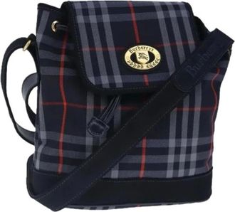 Burberry Pre-owned Bucket Bags, female, Blue, Size: ONE SIZE Pre-owned Canvas Shoulder Bag