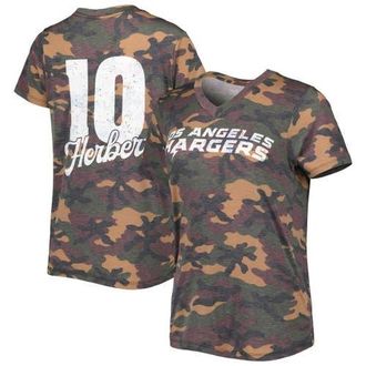 Industry Rag Womens Majestic Threads Justin Herbert Camo Los Angeles Chargers Name & Number V-Neck Tri-Blend T-Shirt at Nordstrom, Size Medium