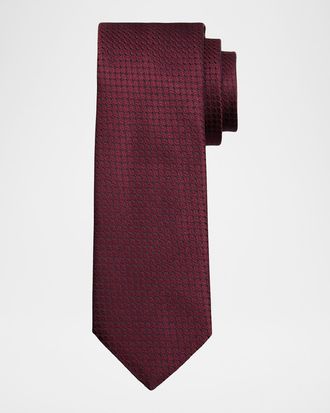 Canali Men & apos;s Geometric Silk Jacquard Tie