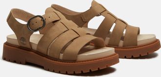 Timberland Womens Clairemont Way Fisherman Sandals in Tan Leather - Size UK 7