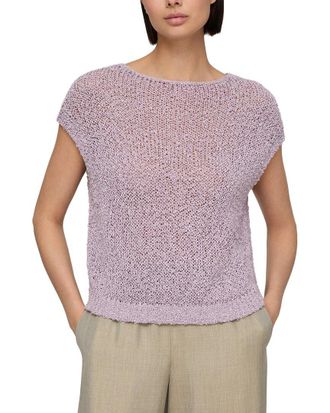 Lafayette 148 New York Open Stitch Bateau Neck Sweater