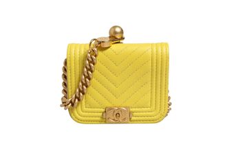 Chanel Crossbody Yellow Leather Womens Bag (Pre-Owned)