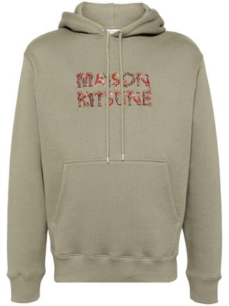Maison Kitsun&eacute; Woodland Alphabet hoodie - Green