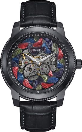 Heritor Emmanuel Automatic Black Dial Mens Watch HERHS3702