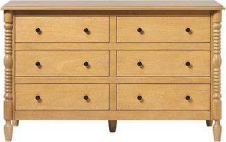 Walker Edison Vivienne Walker Edison Ez Assembly Premium Solid Wood Spindle 6-Drawer Dresser