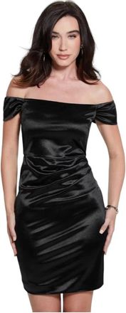 Guess Camila Off-the-Shoulder Jurk - Dames - Feestkleedjes - Zwart - S - Polyester - Kleedjes