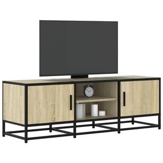 Berkfield Home TV Cabinet Sonoma Oak 120x35x41 cm Engineered Wood & Metal in Brown | Size: 120 x 35 x 41 cm