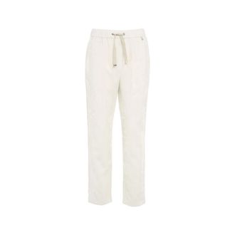 Herno Tapered Trousers, female, White, L, Resort Bright Corduroy Trousers