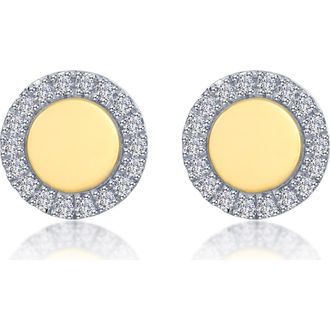 Lafonn Two-Tone Simulated Diamond Button Stud Earrings in White at Nordstrom Rack