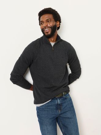 Fat Face FatFace Rye Charcoal Grey Half Neck Knitted Jumper