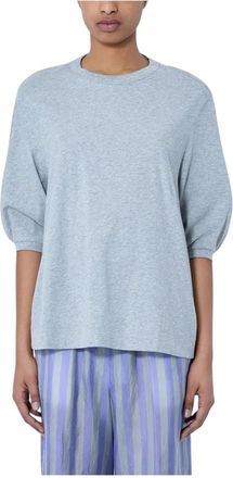 Dries Van Noten T-shirt - Dames - Shirts - Grijs - XS - Leer - Tops