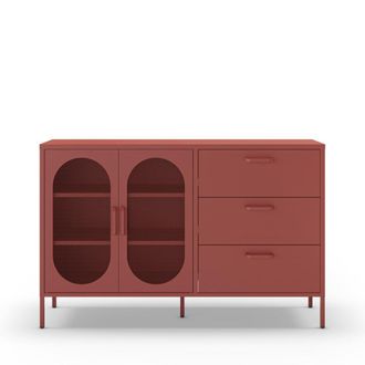 DRAWER Aparador de 2 puertas de metal L140cm - Terracota