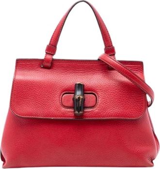 Gucci Pre-owned Daily Satchel - Dames - Vintage Handtas - Rood - ONE Size - Leer - Vintage