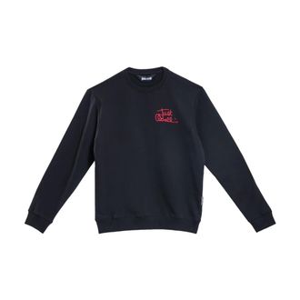 Just Cavalli Sweatshirts, male, Black, Size: 2XL Felpa Firma