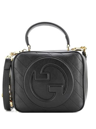 Gucci Blondie NM Top Handle Shoulder Bag Diagonal Quilted Leather satchel - Zwart